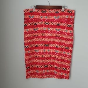 Lularoe Orange and Pink Skirt